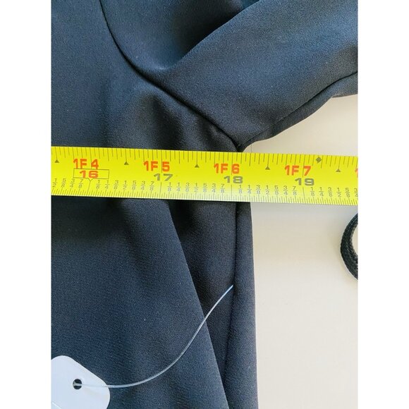 NWT Charming Charlie Womans Size Med Shift Dress Black Long Sleeve Split Sleeve - Picture 9 of 10